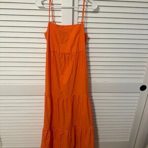 GAP Orange Spaghetti-Strap Maxi Dress